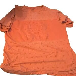 Camp The Good Die Young T-Shirt Orange 2X-LARGE Embossed Repeating Pattern